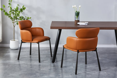 Picasso Upholstered Chair - PU Leather Chair w/ Black Legs