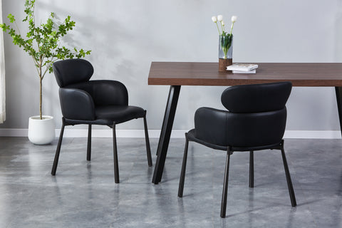 Picasso Upholstered Chair - PU Leather Chair w/ Black Legs