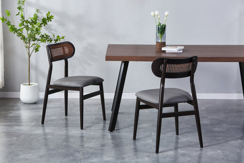 Jordan Rattan Chair - Solid One Piece Metal Frame With PuLeather Seat.