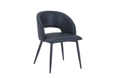 Romeo Upholstered Chair - PU Leather Chair w/ Black Legs