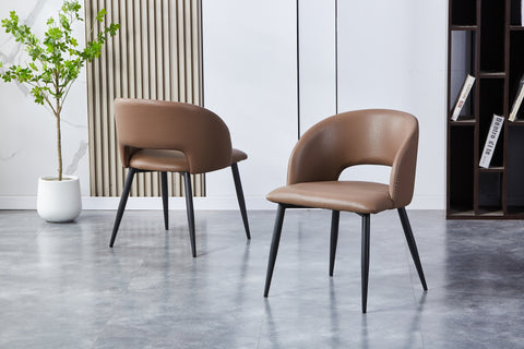 Romeo Upholstered Chair - PU Leather Chair w/ Black Legs