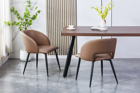 Romeo Upholstered Chair - PU Leather Chair w/ Black Legs