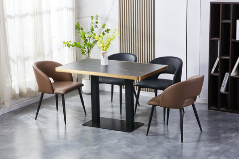 Romeo Upholstered Chair - PU Leather Chair w/ Black Legs