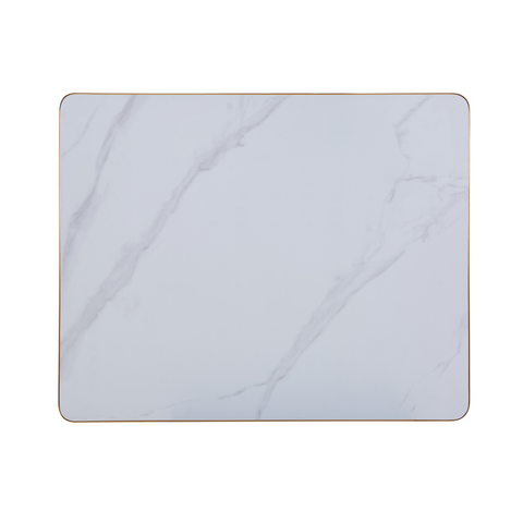 Sintered Stone Table Top with Gold Aluminum Edging - Carrara White