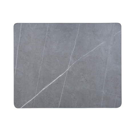 Sintered Stone Table Top with Silver Aluminum Edging - Grey Smoke