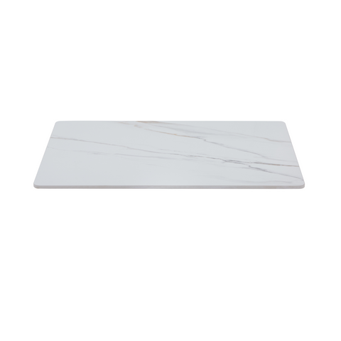 Sintered Stone Table Top – 25mm Thick, Shiny Finish, Seamless Design- Carrera White