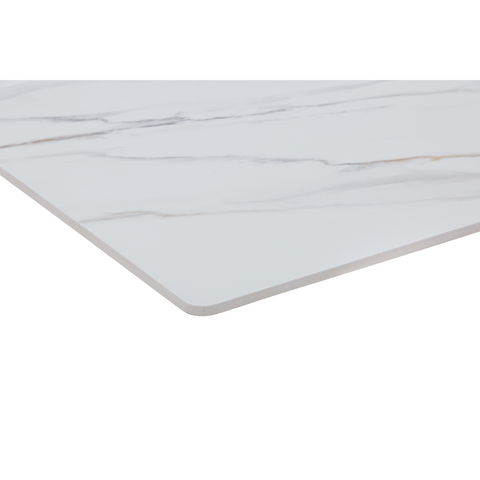 Sintered Stone Table Top – 25mm Thick, Shiny Finish, Seamless Design- Carrera White