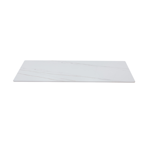 Sintered Stone Table Top – 25mm Thick, Shiny Finish, Seamless Design- Carrera White