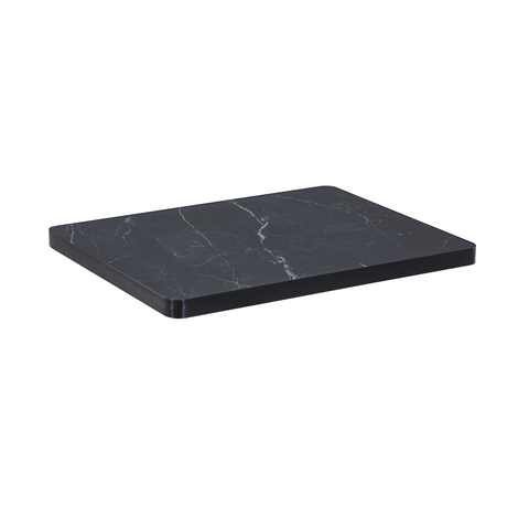 Sintered Stone Table Top with Black Aluminum Edging - Black Smoke