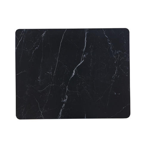 Sintered Stone Table Top with Black Aluminum Edging - Black Smoke