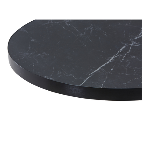 Sintered Stone Table Top with Black Aluminum Edging - Black Smoke