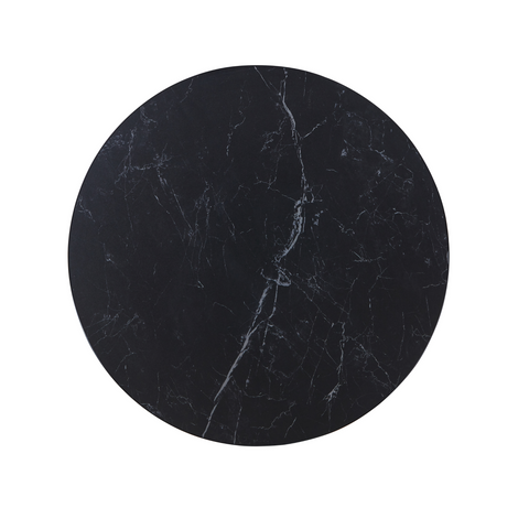 Sintered Stone Table Top with Black Aluminum Edging - Black Smoke